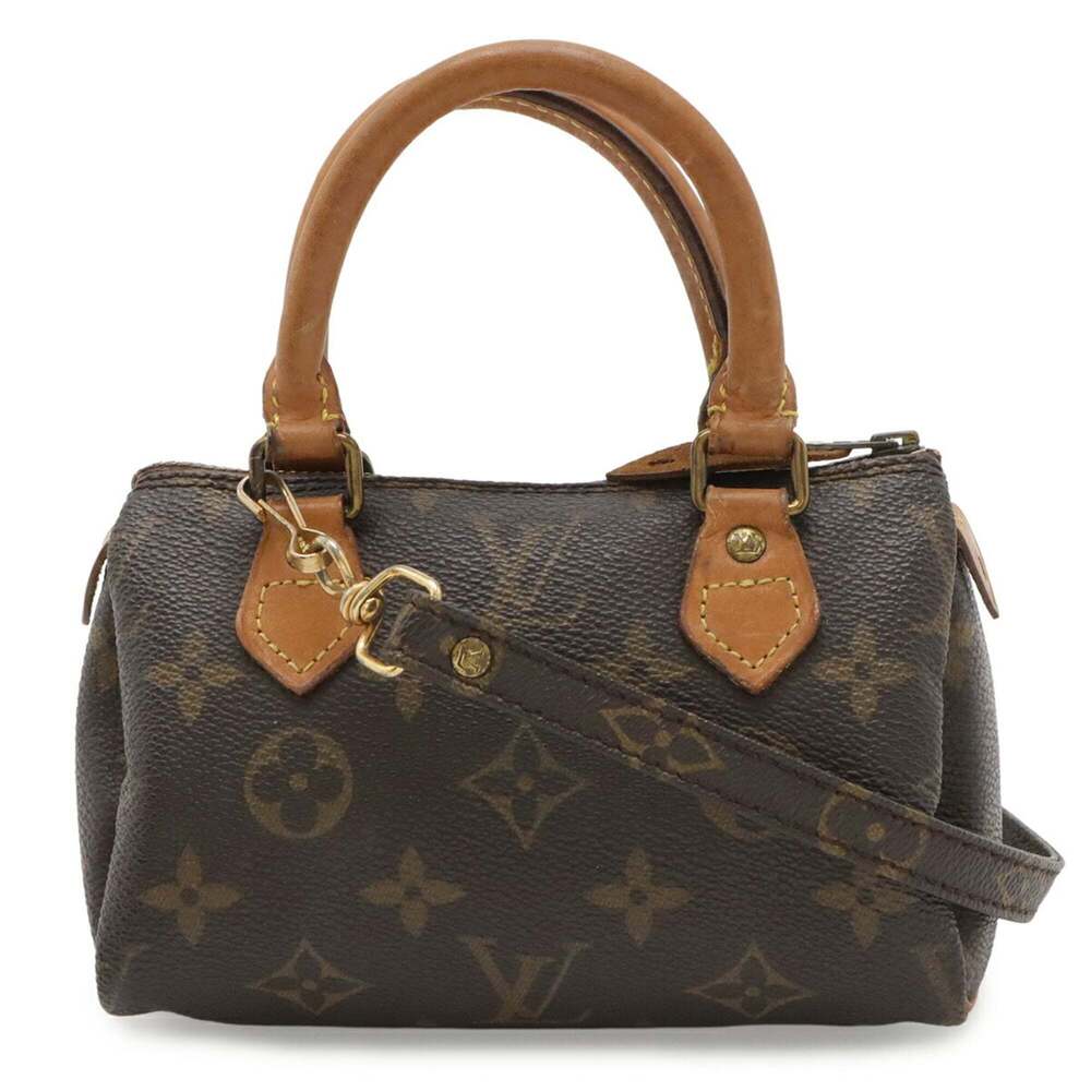 LOUIS VUITTON Brown Monogram Mini Speedy Shoulder Bag - Picture 1 of 9